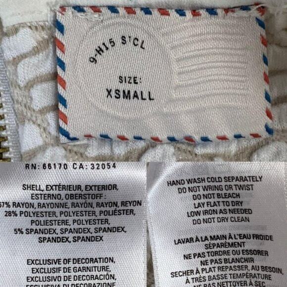 Anthropologie {Postmark} Textured Swing Tank Top sz XS Chiffon Trim White/Cream - Picture 10 of 11